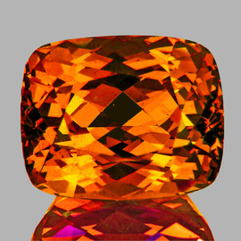 11x9 mm { 4.18 cts } Cushion Brilliant Cut AAA Fire Intense Madeira Orange Citrine Natural {Flawless-VVS1}--AAA Grade