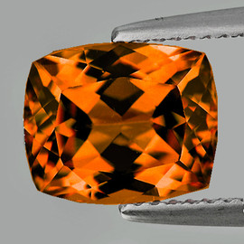 11x9.5 mm { 4.03 cts } Cushion Brilliant Cut AAA Fire Intense Madeira Orange Citrine Natural {Flawless-VVS1}--AAA Grade