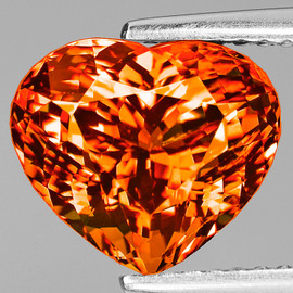 9.00 mm Heart Brilliant Cut AAA Fire Intense Madeira Orange Citrine Natural {Flawless-VVS1}--AAA Grade