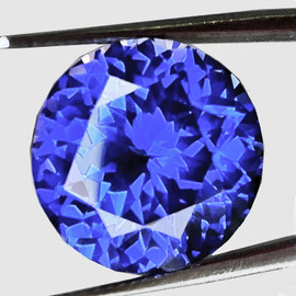 6.30 mm { 0.96 cts } Round ฺBrilliant Cut AAA Fire Intense Purple Blue Tanzanite Natural {Flawless-VVS1}--AAA Grade