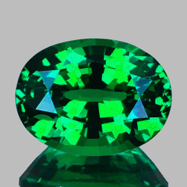6.5x5 mm { 0.83 cts} Oval Extreme Brilliancy Premium Emerald Green Tsavorite Garnet Natural {Flawless-VVS} --AAA Grade