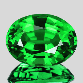 7.5x5.5 mm { 1.17 cts} Oval Cut Extreme Brilliancy Premium Chrome Green Tsavorite Garnet Natural (Flawless-VVS)--AAA Grade