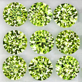 3.00 mm 9 pcs Round Machine Brilliant Cut Extreme Brilliancy Natural AAA Yellow Green Chrysoberyl {Flawless-VVS}--AAA Grade