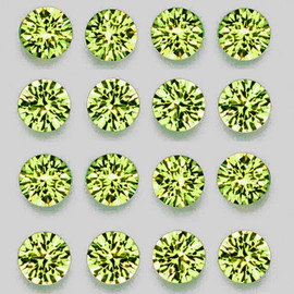 2.50 mm 16 pcs Round Machine Brilliant Cut Extreme Brilliancy Natural AAA Yellow Green Chrysoberyl {Flawless-VVS}--AAA Grade
