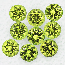 3.20 mm 9 pcs Round Machine Brilliant Cut Extreme Brilliancy Natural AAA Yellow Green Chrysoberyl {Flawless-VVS}--AAA Grade