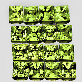 2.00 mm 16 pcs Square Machine Princess Cut Extreme Brilliancy Natural AAA Yellow Green Chrysoberyl {Flawless-VVS}--AAA Grade