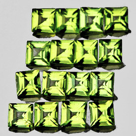2.00 mm 16 pcs Square Machine Cut Extreme Brilliancy Natural AAA Yellow Green Chrysoberyl {Flawless-VVS}--AAA Grade