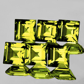 3.00 mm 6 pcs Square Machine Cut Extreme Brilliancy Natural Intense Yellow Chrysoberyl {Flawless-VVS}--AAA Grade