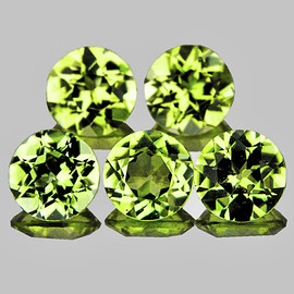 4.00 mm 5 pcs { 1.05 cts } Round Brilliant Cut AAA Fire Natural Yellow Green Chrysoberyl {Flawless-VVS}