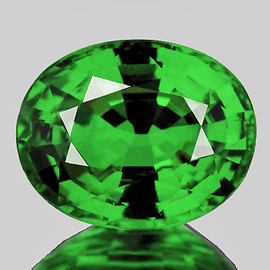 6.5x5.5 mm { 0.75 cts } Oval AAA Fire Intense Chrome Green Tsavorite Garnet Natural {Flawless-VVS}--AAA Grade