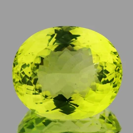 26x23 mm { 52.30 cts} Oval Brilliant Cut AAA Fire Natural Green Gold Lemon Quartz {Flawless-VVS1}