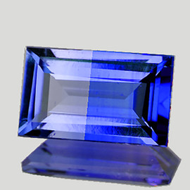 5.5x3 mm { 0.40 cts } Baguette Emerald Cut Bi Color Ceylon Blue Sapphire Natural {Flawless-VVS}