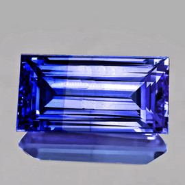 7.5x3.5 mm { 0.77 cts } Baguette Emerald Cut Bi Color Ceylon Blue Sapphire Natural {Flawless-VVS}--AAA Grade