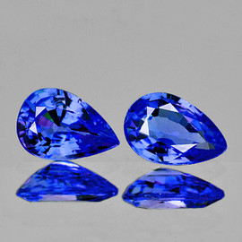 5.5x4 mm 2pcs { 0.92 cts } Pear AAA Fire Intense Ceylon Blue Sapphire Natural (Flawless-VVS}--AAA Grade