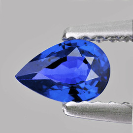6x4 mm 1pc Pear AAA Fire Intense Ceylon Blue Sapphire Natural (Flawless-VVS}