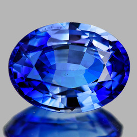 6x4.5 mm { 0.60 cts } Oval AAA Fire Bi Color Intense Ceylon Blue Sapphire Natural (Flawless-VVS)--AAA Grade