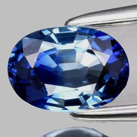 7x5 mm { 0.91 cts } Oval AAA Fire Bi Color Ceylon Blue Sapphire Natural (Flawless-VVS)