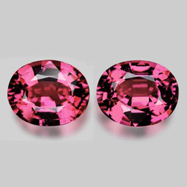 6x5 mm 2pcs { 1.66 cts } Oval AAA Fire Intense AAA Padparadscha Pink Sapphire Natural {Flawless-VVS}--Premium Grade