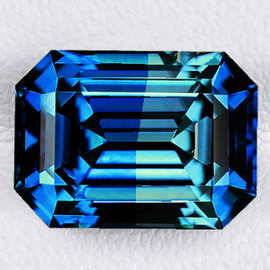 6x4 mm { 0.86 cts } Octagon Emerald Cut Bi Color Intense Green Blue Sapphire Natural {Flawless-VVS}--AAA Grade