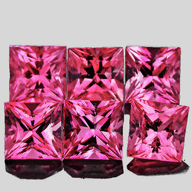 2.70 mm 9 pcs Square Princess Cut Extreme Brilliancy Premium AAA Pink Sapphire Natural {Flawless-VVS}--AAA Grade