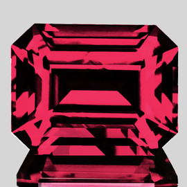 8.5x6.5 mm { 2.52 cts } Octagon Emerald Cut Best AAA Neon Intense Pink Red Rhodolite Garnet Natural (Umbalite) {Flawless-VVS1}--AAA Grade