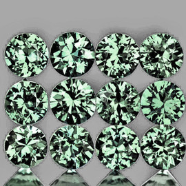 2.50 mm 12 pcs Round Machine Brilliant Cut Extreme Brilliancy Natural AAA Green Sapphire Madagascar {Flawless-VVS}--AAA Grade