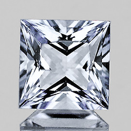 5.00 mm { 0.71 cts } Square Princess Cut AAA Fire Natural Blue White Sapphire {Flawless-VVS1}--AAA Grade