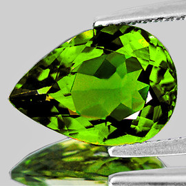 8x6 mm {1.00 cts} Pear Brilliant Cut AAA Fire Natural Intense Green Tourmaline Mozambique {Flawless-VVS}