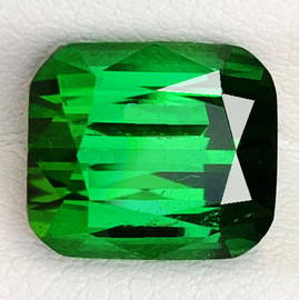 8x7 mm { 2.80 cts } Cushion Step Cut Best AAA Neon Intense Chrome Green Tourmaline Afghanistan Natural { Flawless-VVS }--AAA Grade
