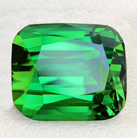 9x8 mm { 3.50 cts } Cushion Step Cut Best AAA Neon Intense Chrome Green Tourmaline Afghanistan Natural { Flawless-VVS }--AAA Grade