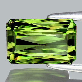 13x8 mm { 4.40 cts} Octagon Scissor Cut Best AAA Neon Natural Green Tourmaline {Flawless-VVS}--AAA Grade