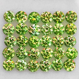 1.60 mm 50 pcs Round Machine Brilliant Cut Excellent Rainbow Flash Natural AAA Green Sphene { Flawless-VVS }--AAA Grade