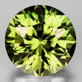 5.70 mm Round Brilliant Cut Extreme Brilliancy Natural Canary Green Tourmaline Afghanistan {Flawless-VVS)--AAA Grade