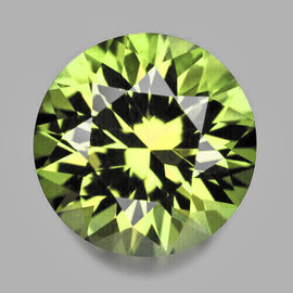 5.80 mm Round Brilliant Cut Extreme Brilliancy Natural Green Yellow Tourmaline {Flawless-VVS }--AAA Grade