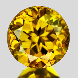 6.00 mm { 1.33 cts } Round Brilliant Cut Extreme Brilliancy Intense Yellow Mali Garnet Natural {Flawless-VVS}--AAA Grade