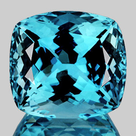 11.50 mm { 8.33 cts } Cushion Brilliant Cut Extreme Brilliancy Intense Sky Blue Topaz Natural {Flawless-VVS1}--AAA Grade