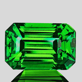 7x5 mm { 0.96 cts } Octagon Emerald Cut Extreme Brilliancy Natural Emerald Green Tsavorite Garnet { Flawless-VVS }--AAA Grade