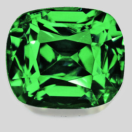 6.5x5.5 mm { 1.03 cts } Cushion Brilliant Cut AAA Fire Natural Emerald Green Tsavorite Garnet {Flawless-VVS}--AAA Grade