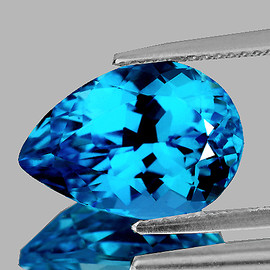 14.5x10.5 mm { 8.06 cts} Pear Brilliant Cut AAA Fire Natural Swiss Blue Topaz {Flawless-VVS1}