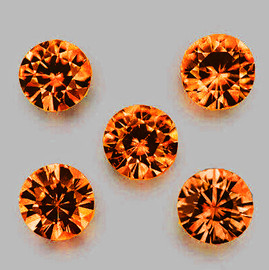 3.70 mm 5 pcs Round Brilliant Cut AAA Fire Intense Fanta Orange Spessartite Garnet Natural { Flawless-VVS }--AAA Grade