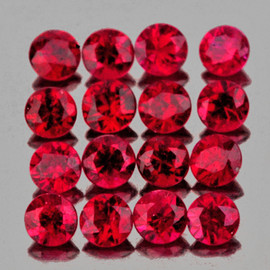 1.40 mm 60 pcs Round Brilliant Cut AAA Fire Natural Blood Red Mogok Ruby {VVS-SI}