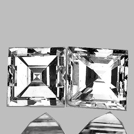 1.80 mm 2 pcs Square Emerald Cut AAA Fire Natural White Diamond Color D-F { VVS Clarity }