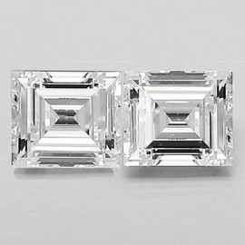 1.9x1.7 mm 2 pcs Baguette Step Cut Color D-F White Diamond Natural {VVS}