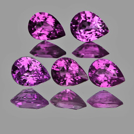 4.5x3.5 mm 5 pcs { 1.34 cts } Pear Best AAA Fire Natural Intense Violet  Sapphire {Flawless-VVS}--AAA Grade