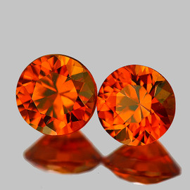 4.00 mm 2 pcs Round Brilliant Cut Best AAA Fire Intense AAA Orange Spinel Natural {Flawless-VVS}--AAA Grade