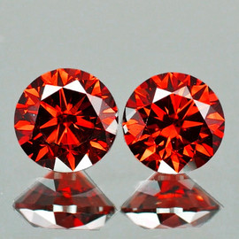 4.00 mm 2 pcs Round Brilliant Cut AAA Fire Intense Orange Spinel Natural {Flawless-VVS}