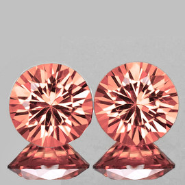 4.00 mm 2 pcs Round Brilliant Cut Best AAA Fire Natural Padparadscha Spinel {Flawless-VVS}--AAA Grade
