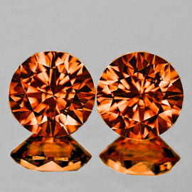 4.20 mm 2 pcs Round Brilliant Cut Extreme Brilliancy Best AAA Orange Spinel Natural {Flawless-VVS}--AAA Grade