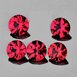 3.50 mm 5 pcs Round AAA Fire Jedi Red Spinel Natural {Flawless-VVS}