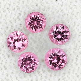 3.50 mm 5 pcs Round AAA Fire Natural Sakura Pink Spinel {Flawless-VVS}